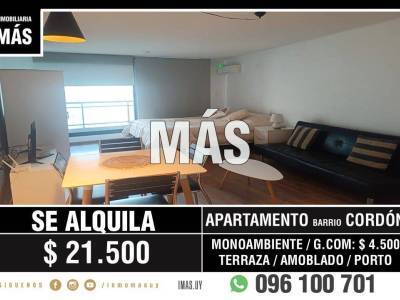 Apartamento monoambiente alquiler cord&oacute;n montevideo imas.uy l *